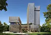 A computer-generated image of an upcoming luxury hotel from the local hospitality conglomerate Paradise Group, slated to open in Seoul by 2028. [PARADISE GROUP]