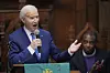 Former U.S. President Joe Biden speaks during a Juneteenth event at the Reedy Chapel AME Church in Galveston, Texas on June 19. [AP/YONHAP]