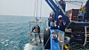 A rescue worker prepares to dive underwater to find crew members who went missing after a fishing trawler sank in waters about 17 kilometers (106 miles) east of Habaek Island near Yeosu, South Jeolla, on Feb. 9 [YONHAP]