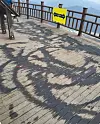 Used oil stains a wooden platform in Mount Taehaeng in Hwaseong, Gyeonggi, in a file photo provided by the Gyeonggi Fire Services on March 31. [GYEONGGI FIRE SERVICES]
