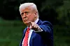 U.S. President Donald Trump gestures, as he departs for Pennsylvania, on the South Lawn of the White House in Washington on May 30. [REUTERS/YONHAP]