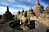 One of 72 stupas, each holding a statue of Buddha, on the Borobudur Temple Compounds in central Java, Indonesia. The temple compounds, dating back to the 8th and 9th centuries, were inscribed as a Unesco World Heritage site in 1991. [BOROBUDUR PARK MANAGEMENT]