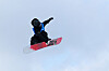 Korean snowboarder Lee Chae-un competes in the men's slopestyle snowboarding final at the 2025 Asian Winter Games at Slopestyle Stadium in Yabuli, China, on Feb. 8. [REUTERS/YONHAP]