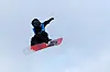 Korean snowboarder Lee Chae-un competes in the men's slopestyle snowboarding final at the 2025 Asian Winter Games at Slopestyle Stadium in Yabuli, China, on Feb. 8. [REUTERS/YONHAP]