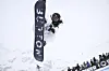Choi Ga-on in action during the Snowboard Halfpipe competition at the FIS Snowboard, Freestyle and Freeski World Championships in St. Moritz, Switzerland, on March 29, 2025. [AP/YONHAP]