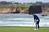 Rory McIlroy putts on the tenth green during the final round of the AT&T Pebble Beach Pro-Am 2025 at Pebble Beach Golf Links on Feb. 2 in Pebble Beach, California. [AFP/YONHAP]