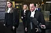 Erin Patterson's defense lawyer Colin Mandy, right, leaves the Latrobe Valley Magistrates Court in Morwell, Australia, on July 7. [AP/YONHAP]