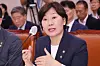Song Mi-ryeong, who was retained as Minister of Agriculture, Food and Rural Affairs under the Lee Jae Myung administration, answers questions from lawmakers during a plenary session of Korea’s National Assembly Agriculture, Food, Rural Affairs, Oceans and Fisheries Committee on June 25. [YONHAP]