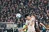 Bayern Munich's Korean defender Kim Min-jae, left, and St Pauli's German forward Johannes Eggestein vie for the ball during the German first division Bundesliga football match between St Pauli and Bayern Munich in Hamburg on Nov. 9, 2024. [AFP/YONHAP]