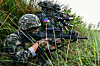 Marines participating in the 25th Kamandag exercise conduct a tactical maneuver drill with members of the Philippine Marine Corps on May 28 in the Luzon region of the Philippines. [NEWS1]