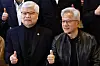 Jensen Huang, CEO of Nvidia, right, and C.C. Wei, CEO of TSMC pose for group photo at a dinner he host with Taiwan tech CEOs in Taipei, Taiwan on Jan. 31. [REUTERS/YONHAP]