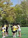″Groundball Machine″ Yun-chae teaches Mary the catch right, pass left choreography. [MARY YANG]