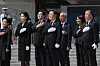 President Lee Jae-myung, center, and first lady Kim Hye-kyung, second to left, salute the national flag after paying their respects at Seoul National Cemetery in Dongjak District, southern Seoul, alongside the Democratic Party’s campaign leadership on June 4. [JOINT PRESS CORPS]