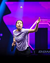 Shin Yu-bin in action during the quarterfinals against Elizabeta Samara of Romania at the World Table Tennis Champions Frankfurt 2025 in Germany on Nov. 8. [SCREEN CAPTURE]