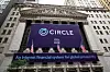 A banner for Circle Internet Group, the issuer of one of the world’s biggest stablecoins, hangs on the front of the New York Stock Exchange to celebrate the company’s initial public offering in New York on June 5. [REUTERS/YONHAP]
