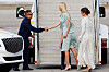 A white Genesis GV80 SUV is parked next to Ivanka Trump as she walks to board a plane to Washington for U.S. President Donald Trump's inauguration in West Palm Beach on Jan. 18. [REUTERS/YONHAP]