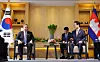 President Lee Jae Myung, right, and Cambodian Prime Minister Hun Manet hold a bilateral summit in Kuala Lumpur, Malaysia, on the margins of the Asean summit on Oct. 27, 2025. [JOINT PRESS CORPS]