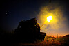 A truck with mounted anti-aircraft cannon, of the of 127th Separate Brigade of the Territorial Defence Forces of the Ukrainian Armed Forces, fires towards Russian drones and missiles during an overnight shift, amid Russia's attack on Ukraine, in Kharkiv region, Ukraine, on July 2. Photo handout from Press Service of the 127th Separate Brigade of the Territorial Defence Forces of the Ukrainian Armed Forces [REUTERS/YONHAP]