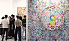 A Takashi Murakami rainbow flower painting from the Perrotin gallery booth during Frieze Seoul's VIP preview at Coex, southern Seoul, on Wednesday. [NEWS1]