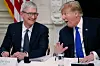 Apple CEO and U.S. President Donald Trump in 2019 [REUTERS/YONHAP]
