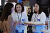 Maeil Dairies staff hand out tasing poritions of its Amazing Oat drinks at SIAL Paris.[MAEIL DAIRIES]