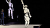 Atlas humanoid robot, developed by Boston Dynamics, greets visitors during a main presentation by Hyundai Motor Group at the CES 2026 in Las Vegas on Jan. 5. [SARAH CHEA]