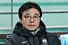 Then-Korean national team interim manager Hwang Sun-hong watches a 2026 World Cup qualifer against Thailand at Seoul World Cup Stadium in western Seoul on March 21. [NEWS1]