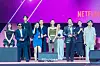 The cast of the third season of “Squid Game” (2021-) during a fan event for the release of the third season of “Squid Game” at Seoul Plaza in central Seoul on June 28. [DANIELA GONZALEZ PEREZ]