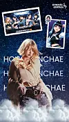 Girl group Le Sserafim's Hong Eun-chae is featured in a poster along with illustrated images made by her fandom, known as EunchaeCentral. [ICON CASTING, EUNCHAECENTRAL]