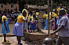 Children drink water from a well near Nzara, South Sudan on Feb. 16. [AP/YONHAP]