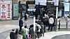 Following the SK Telecom subscriber identity module (SIM) data breach, users of the carrier's service are seen lining up in front of a SK Telecom service branch in Seoul to change their SIMs on April 29. [YONHAP]