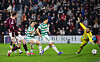 Celtic winger Yang Hyun-jun, second from right, scores during a Scottish Premiership match against Heart of Midlothian at Tynecastle Park in Edinburgh, Scotland, on Jan. 25. [REUTERS/YONHAP]
