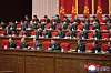 North Korean leader Kim Jong-un, center in the first row, is seated as the ninth congress of the Workers' Party of Korea opens in Pyongyang on Feb. 19, in this photo released by the North's official Korean Central News Agency the next day. Kim Yo-jong, the leader’s sister, is seen second from left in the second row. [YONHAP]
