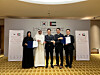 Science and ICT Minister Bae Kyung-hoon, center, poses for a photo with company representatives during an MOU signing ceremony between Autonomous A2Z and Space42 in the United Arab Emirates on Nov. 19. [MINISTRY OF SCIENCE AND ICT]