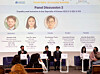 Defectors speak during a panel discussion on essentials and rights in North Korea at an event marking International Human Rights Day in Seoul on Monday afternoon. [SEO JI-EUN]