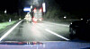A truck is seen slowing down in front of a Maserati driven by a drunk driver while a police vehicle gives chase on July 17, in this photo provided by the police. [YANGPYEONG POLICE PRECINCT]