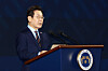 President Lee Jae Myung delivers an address to an event marking the 19th World Korean Day at a hotel in Seoul on Oct. 2. [JOINT PRESS CORPS]