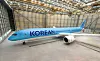 A Korean Air aircraft with a new logo and livery at a hanger in Busan [KOREAN AIR]