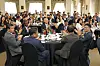 Guests in the head table, including Culture Minister Yu In-chon, center, congratulate the recipients of the association's award in a ceremony marking the association's ninth anniversary at the Korea Press Center in central Seoul. [PARK SANG-MOON]
