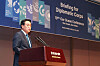 Oceans Minister Kang Do-hyung speaks at a briefing for the diplomatic corps on the upcoming Our Ocean Conference at the Seoul Press Center in central Seoul on Feb. 24. [YONHAP]
