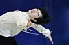 Korean figure skater Cha Jun-hwan performs during the Exhibition Gala of the 2026 Milan-Cortina Winter Olympics at the Milano Ice Skating Arena in Milan on Feb. 21. [YONHAP]