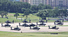 Apache helicopters are on standby for the Ulchi Freedom Shield at Camp Humphreys in Pyeongtaek, Gyeonggi, on Aug. 7. [YONHAP]