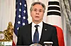 US Secretary of State Antony Blinken speaks to the press during the US-Republic of Korea Foreign and Defense Ministerial meeting at the State Department in Washington on Thursday. [AFP/YONHAP]