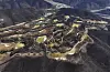 A golf course in Andong, North Gyeongsang, is seen blackened by wildfires on March 29. [YONHAP]