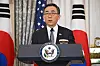 South Korean Foreign Affairs Minister Cho Tae-yul speak as he participates in the US-Republic of Korea Foreign and Defense Ministerial meeting at the State Department in Washington, DC, on Thursday. [AFP/YONHAP]
