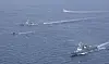 South Korean and U.S. naval forces conduct tactical maneuvers in the East Sea on May 8. [NEWS1]