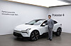 Polestar Korea CEO Ham Jong-sung poses with the Polestar 4 during a media launch event in Yongsan District, central Seoul, on Tuesday. [POLESTAR KOREA]