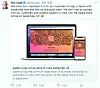 A tweet of Apple CEO Tim Cook, introducing the company's first online store in India. [SCREEN CAPTURE]