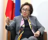 Ambassador Delia Domingo Albert, former secretary of foreign affairs of the Philippines, speaks during an interview with the Korea JoongAng Daily at the Philippines Embassy in Yongsan District, central Seoul, on April 17. [PARK SANG-MOON]