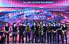 Boy band Seventeen gives a speech after winning the Grand Prize of the Album of the Year award at the 38th Golden Disc Awards on Saturday at the Jakarta International Stadium (JIS) in Indonesia. [GOLDEN DISC AWARDS ORGANIZING COMMITTEE]